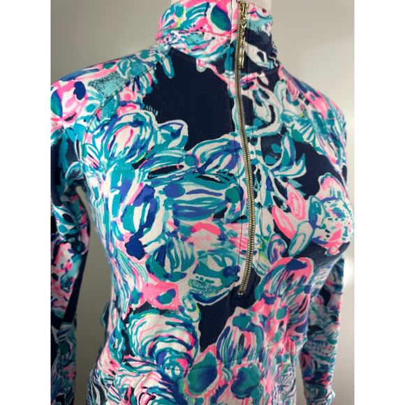 Lilly Pulitzer Skipper Popover UPF Quarter Zip Long Sleeve Printed Jacket Small - Picture 13 of 14